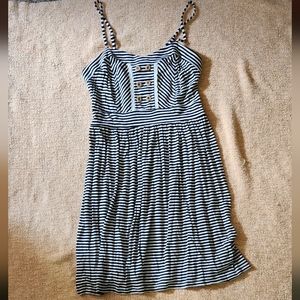 Black Pin Stripe Day Dress